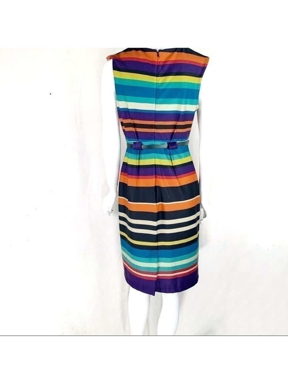 NWOT-EMMA & Michele Striped CapSleeve Belted Dress - Picture 10 of 16